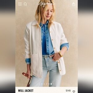 Sezane Will denim chore jacket - ecru